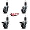 Service Caster 3.5'' Thermoplastic Rubber Wheel Swivel 1-5/8'' Expanding Stem Caster Set 2 Brakes, 4PK SCC-EX20S3514-TPRB-2-PLB-2-158 - alternate 3